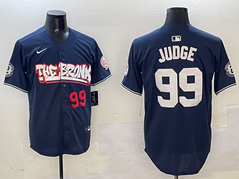 Men New York Yankees #99 Judge Drak Blue four generations Joint Name 2025 Nike MLB Jersey style 3->new york yankees->MLB Jersey